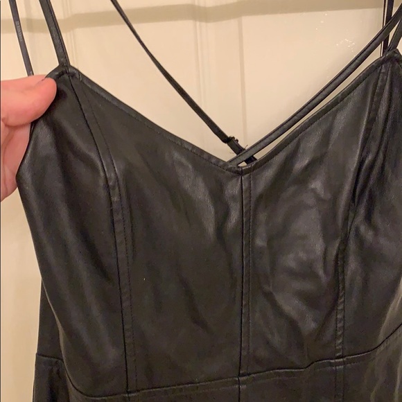 🖤BLACK FAUX LEATHER DRESS - Picture 4 of 5